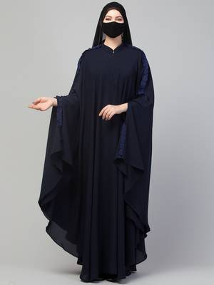 Plain Color Irani Kaftan With Ruffles. 3