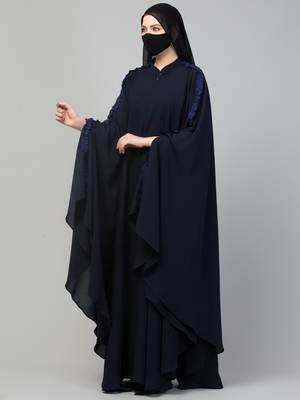 Plain Color Irani Kaftan With Ruffles. 4