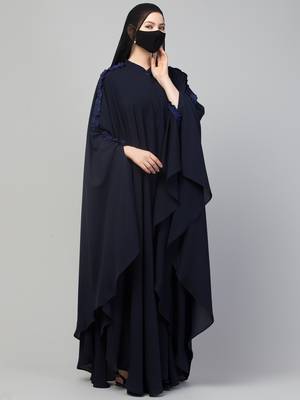 Plain Color Irani Kaftan With Ruffles. 5