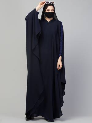 Plain Color Irani Kaftan With Ruffles. 6