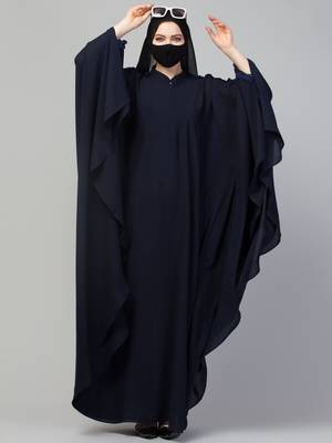 Plain Color Irani Kaftan With Ruffles. 7