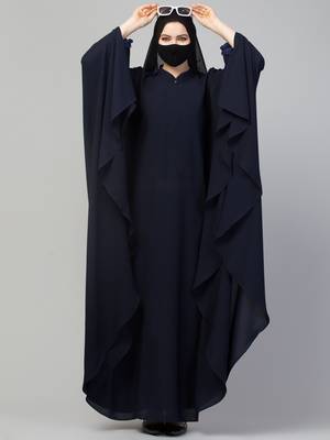 Plain Color Irani Kaftan With Ruffles. 8