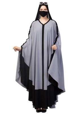 Dual Color Irani Kaftan With Ruffles. 1