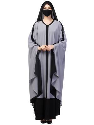 Dual Color Irani Kaftan With Ruffles. 3