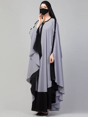 Dual Color Irani Kaftan With Ruffles. 6