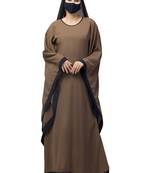 Basic Kaftan Abaya With Contrast Border-Without Hijab