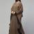 Basic Kaftan Abaya With Contrast Border-Without Hijab