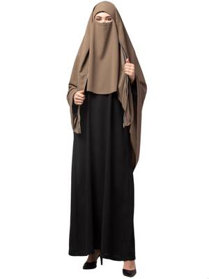 Plain Color Khimar With Frills. 1