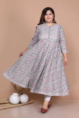 women's plus size blue ethnic motifs anarkali kurta 5