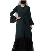 Front Open Abaya Dress With Lace work and layers of Georgette-Without Hijab