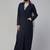 Double Breasted Coat Style Abaya with Front Pockets-Without Hijab