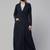 Double Breasted Coat Style Abaya with Front Pockets-Without Hijab