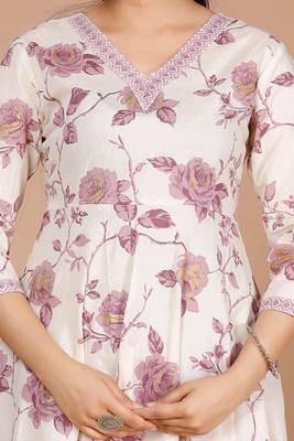Womens pink floral printed kurta with palazzo 2