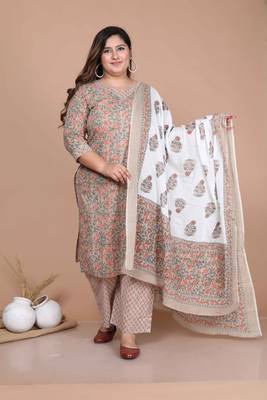 floral printed gotta patti kurta with palazzos & with dupatta 1