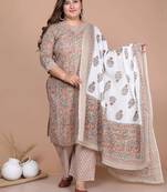 floral printed gotta patti kurta with palazzos & with dupatta