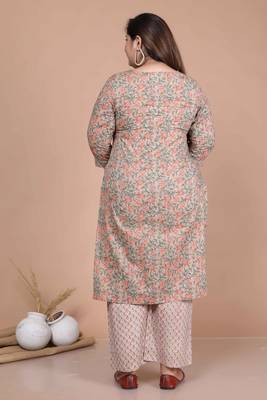 floral printed gotta patti kurta with palazzos & with dupatta 3