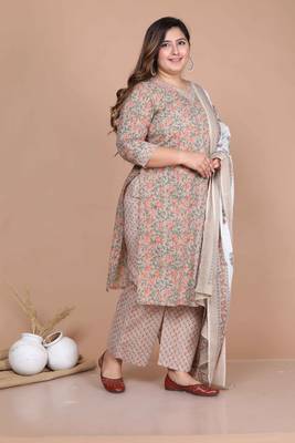 floral printed gotta patti kurta with palazzos & with dupatta 5
