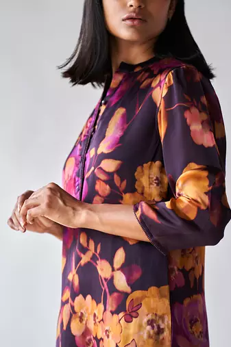 Deep plum floral printed co-ord set