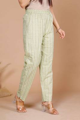 womens green printed anarkali kurta with palazzo and dupatta 4