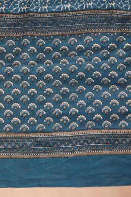 womens blue ethnic motifs printed gotta patti cotton kurta with palazzo & dupatta 5