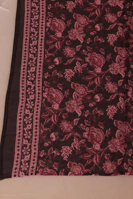 women's stunning maroon colored festivwear floral printed round neck anarkali kurta dupatta set 5