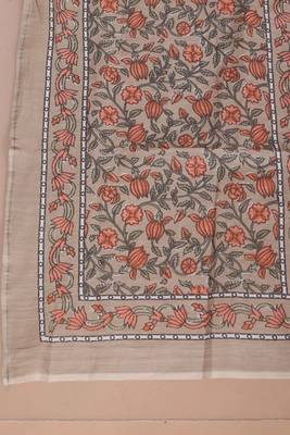 women's partywear brown floral printed gota work long anarkali with dupatta set 5