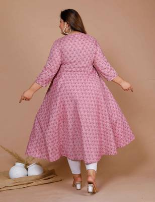 plus size v-neck angrakha kurta with dupatta 3