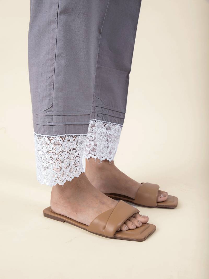 Grey cotton kurta paired with matching pant