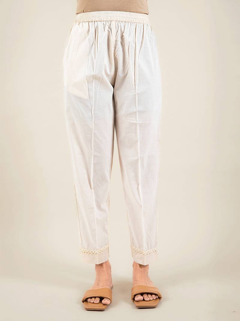 Rose gold embroidered cotton kurta paired with matching pant