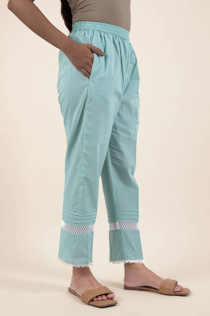 Firozi embroidered cotton dobby kurta  paired with matching pant