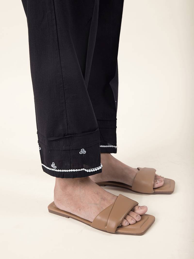 Black chikankari cotton kurta paired with matching pant