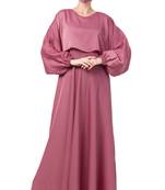 Musheco-Attached Cape Style Abaya In Nida Fabric