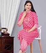 Blue embroidery rayon kurti with pathani pant