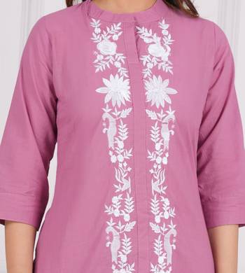 baby pink cord set embroidery short kuri with pant 5
