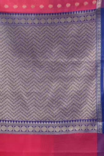 Hot Pink Cotton Blend Handwoven Saree With Texture Designs