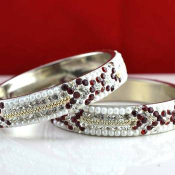 rajasthani brass bangle stone ryhin stone kara ad polki kundun cz size-2.6,2.8 2