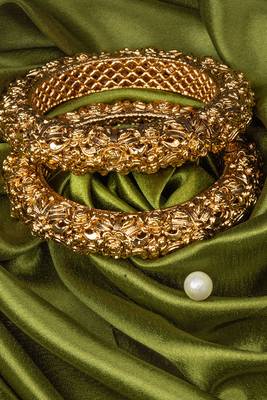 Traditional Gold Plated Bangles Set Of 2 4