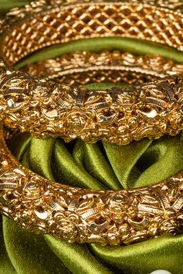 Traditional Gold Plated Bangles Set Of 2 6