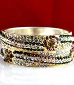 rajasthani brass bangle stone ryhin stone kara ad polki kundun cz size-2.4,2.6,2.8