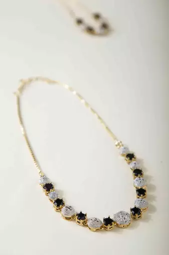 Black American Diamonds Necklace Sets