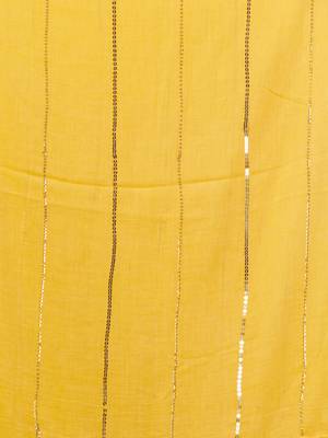 Yellow Cotton Handwoven Soft Saree With Sequinned Work Without Blouse 5