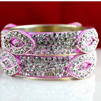 rajasthani brass bangle stone ryhin stone kara ad polki kundun cz size-2.4 1