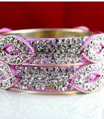 rajasthani brass bangle stone ryhin stone kara ad polki kundun cz size-2.4