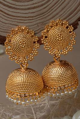 Festival-ready Gold-Plated Jhumka Earrings 6