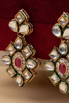 Ethnic Green & Gold Bridal Kundan Jewellery Set 4