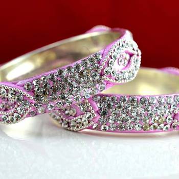 rajasthani brass bangle stone ryhin stone kara ad polki kundun cz size-2.4 2