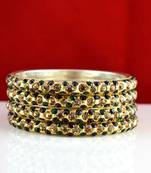 rajasthani brass bangle stone ryhin stone kara ad polki kundun cz size-2.6,2.8