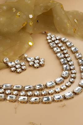 Statement Gold Jewellery with Diamante Stones 2