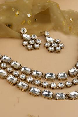 Statement Gold Jewellery with Diamante Stones 3