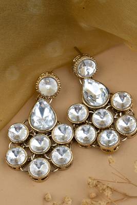 Statement Gold Jewellery with Diamante Stones 4